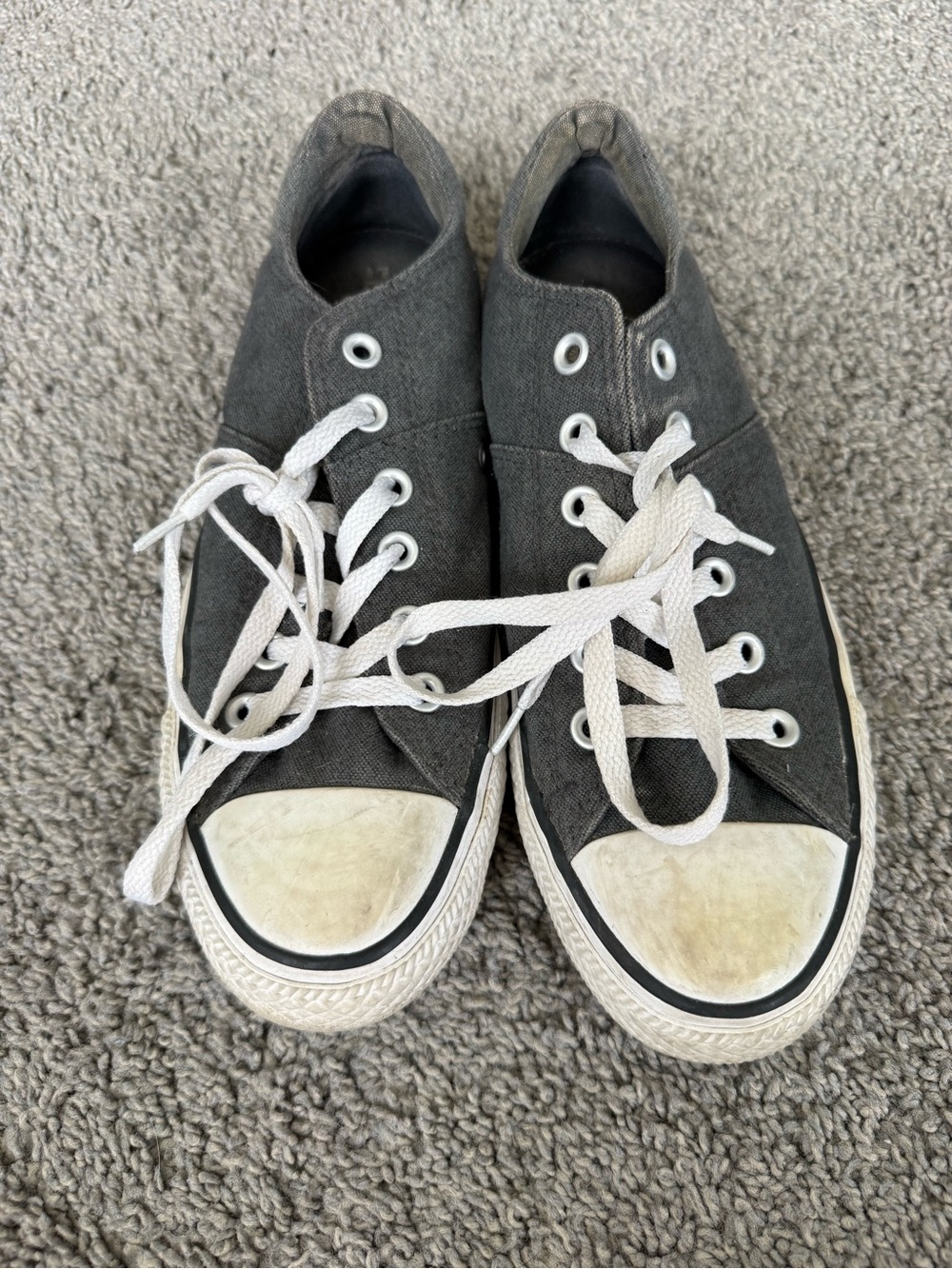 Low-Top Converse in Charcoal with White Accents